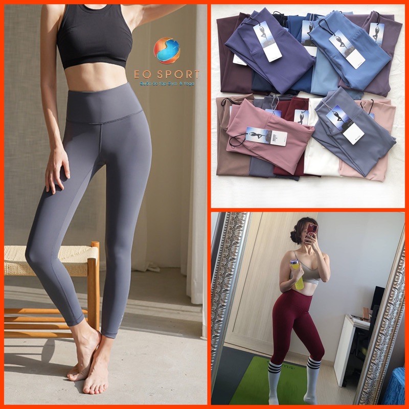 Quần Dài Tập Yoga Gym Nữ Chất Thun LuLu Cao Cấp Chất Lì Mặc Êm Mềm Mịn - EO SPORT