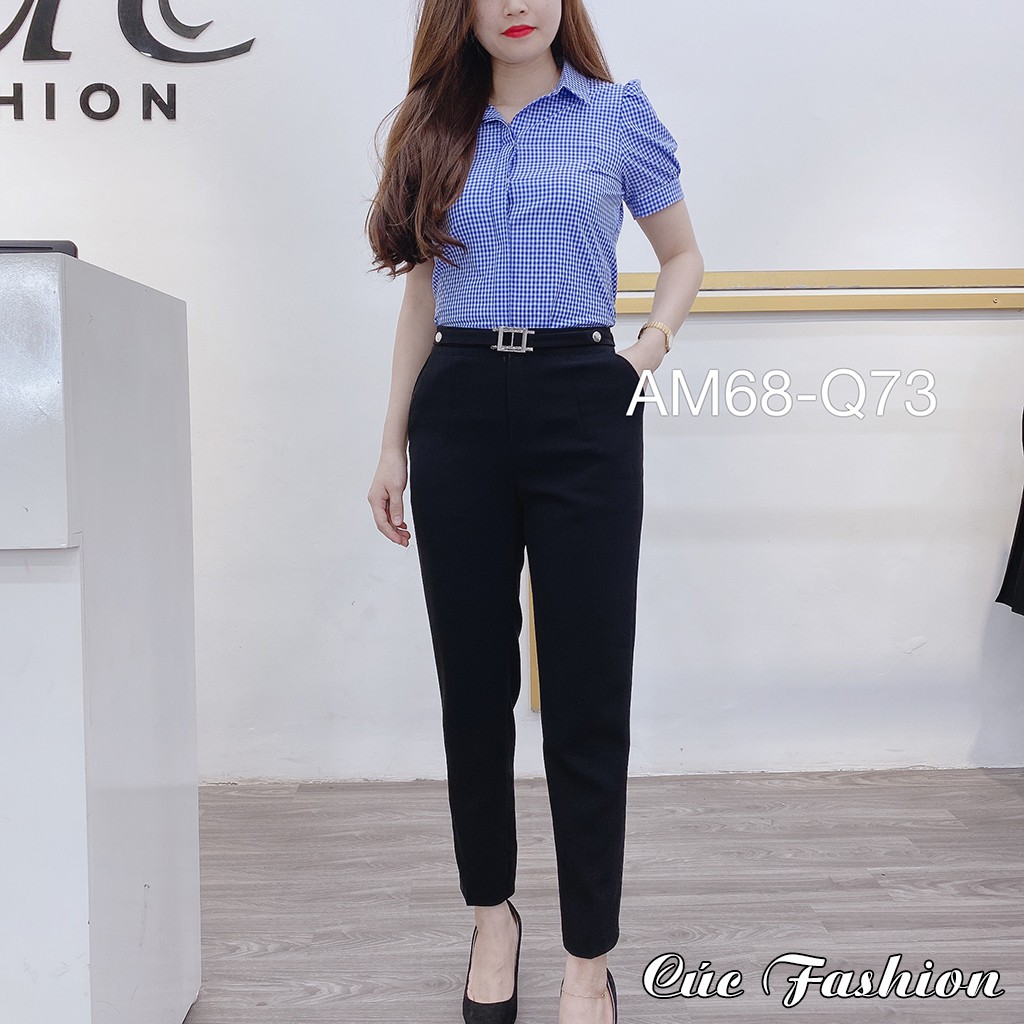 Quần bagy nữ công sở cao cấp Cúc Fashion Q56 Q73 quần baggy móc sắt nơ