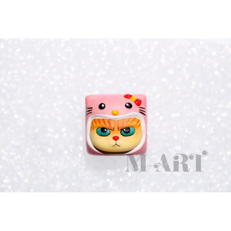 Keycap - Nút Bàn Phím Gaming - Nút Bàn Phím Cơ Mặt Mèo Hờn Dỗi  - Mèo Hồng Nơ - KC008