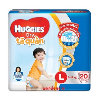 Tã Quần Huggies Dry Size L 20 Miếng Trẻ 9-14kg