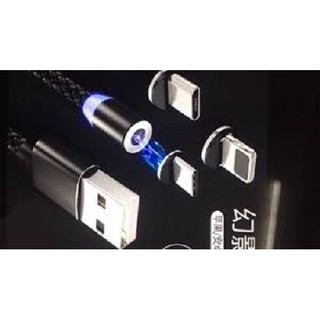 Cáp sạc USB (Từ) nam châm đầu TYPE C ,micro và iPhone 360 độ Dây Dù Siêu Bền