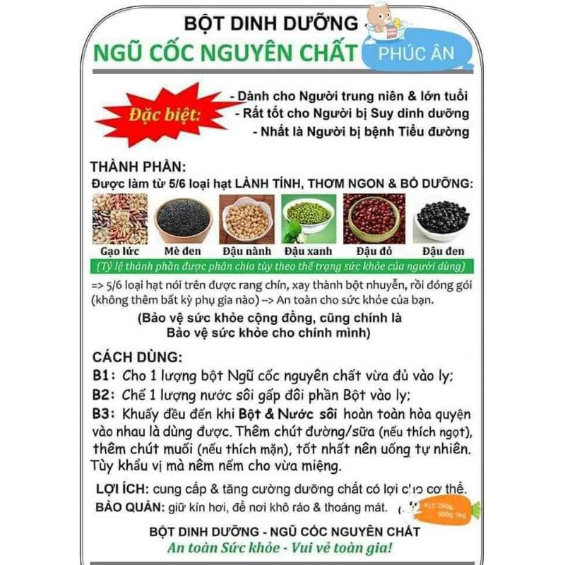 Bột gạo lứt mè đen cho người giảm cân, người tiểu đường, tim mạch 500gram.