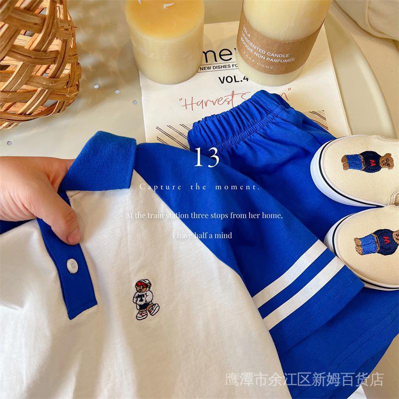 Set Áo Thun polo Ngắn Tay Và Quần Short Thời Trang Mùa Hè Hàn Quốc Cho Bé G3yd 2022