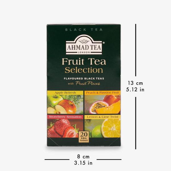 BST 4 vị Trà đen Hoa quả (Dâu, Đào, Chanh, Táo) - Ahmad Fruit Tea Collection (túi lọc có bao thiếc - 20 túi/hộp)