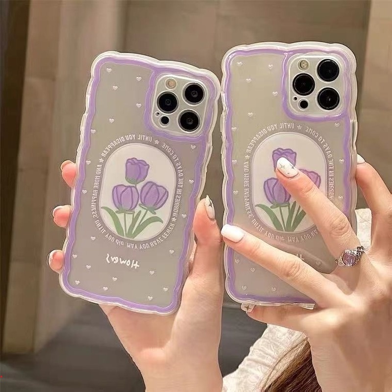 Ốp Điện Thoại TPU Dẻo Trong Suốt Họa Tiết Hoa / Trái Tim Dễ Thương Cho IPhone 11 12 13 Pro Max XR X XS Max 6 7 8 Plus