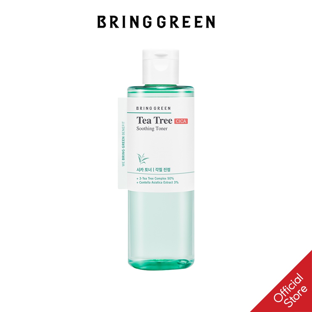 Nước Hoa Hồng Giảm Mụn Làm Dịu Da Tràm Trà BRING GREEN Tea Tree Cica Soothing Toner