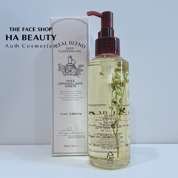 Dầu tẩy trang tăng cường làm sạch dưỡng ẩm sạch sâu dịu nhẹ The Face Shop Real Blend Deep Cleansing Oil 225ml