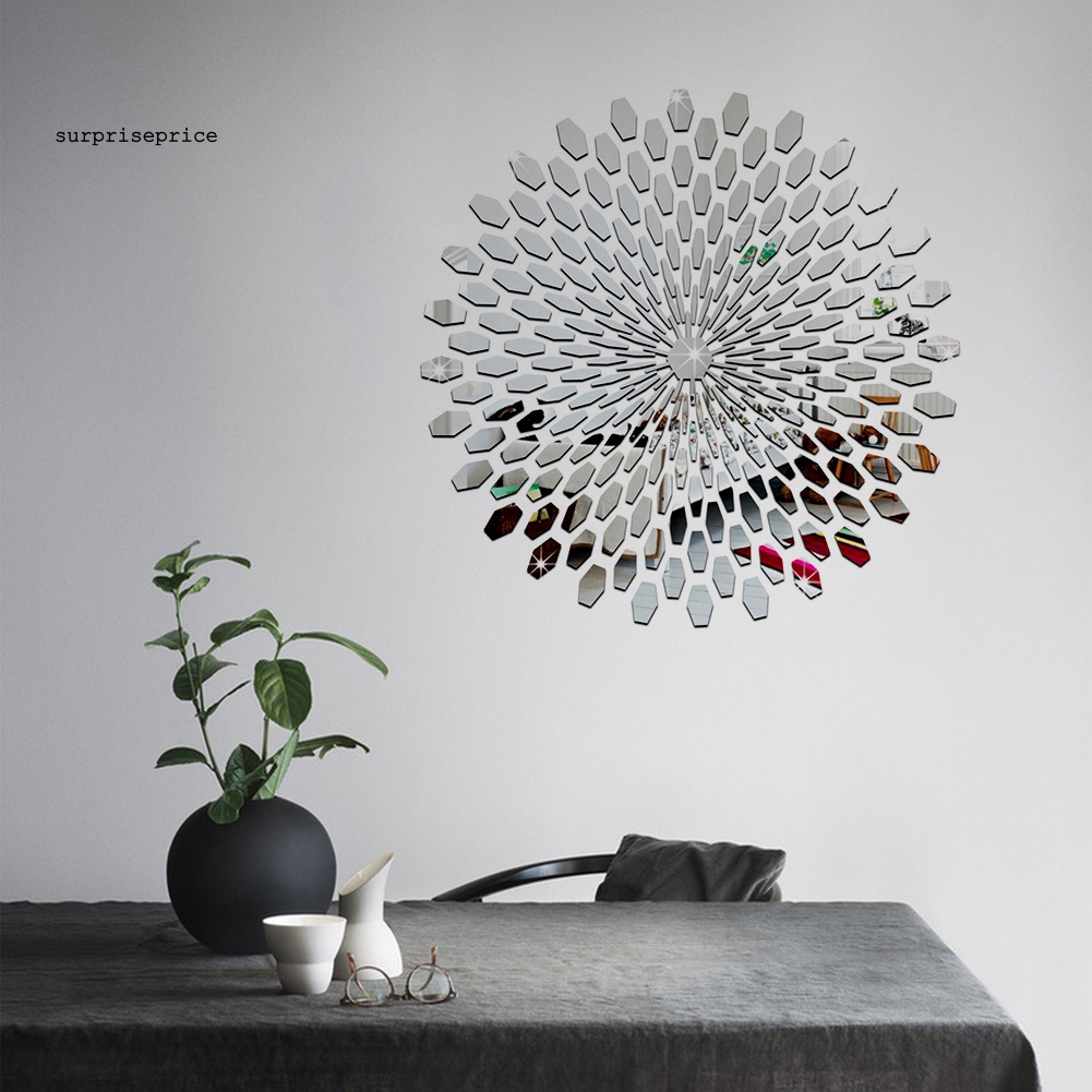 Miếng Dán Tường Trang Trí Tráng Gương Bằng Acrylic 3D DIY