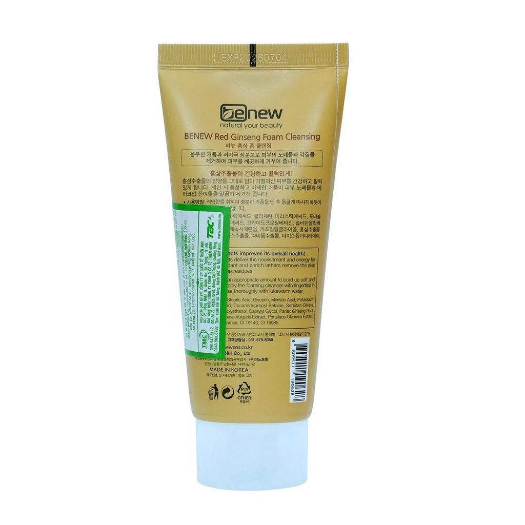 Sữa rửa mặt BENEW Red Ginseng Foam Cleansing 100ml