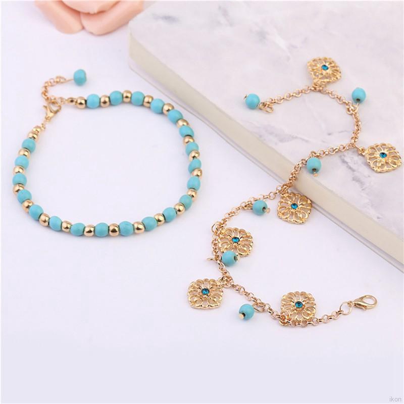 Lắc chân 2 vòng phối chuỗi hạt thời trang xinh xắn cho nữ | BigBuy360 - bigbuy360.vn