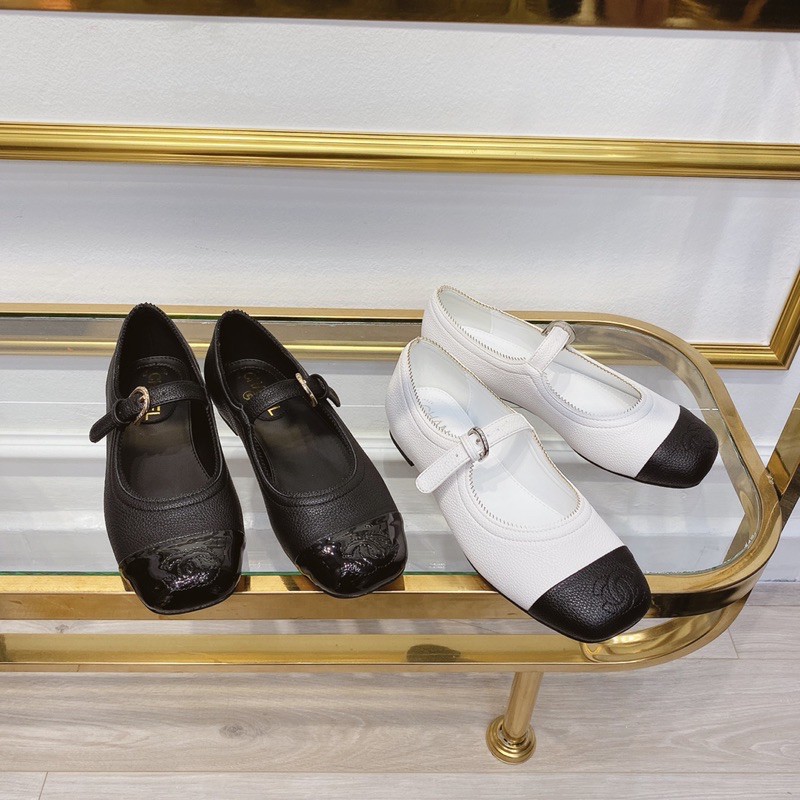 Giày búp bê channel đế bệt khoá ngang spsl fullbox bill túi giấy