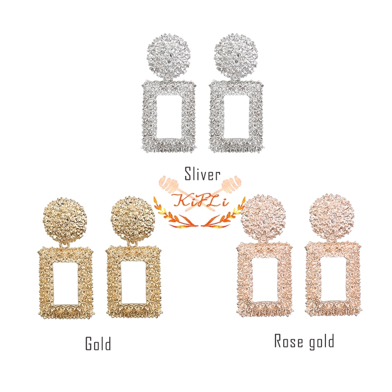KIFIL 1 Pair of Plain Geometry Skewer Earrings Trendy Style for Women