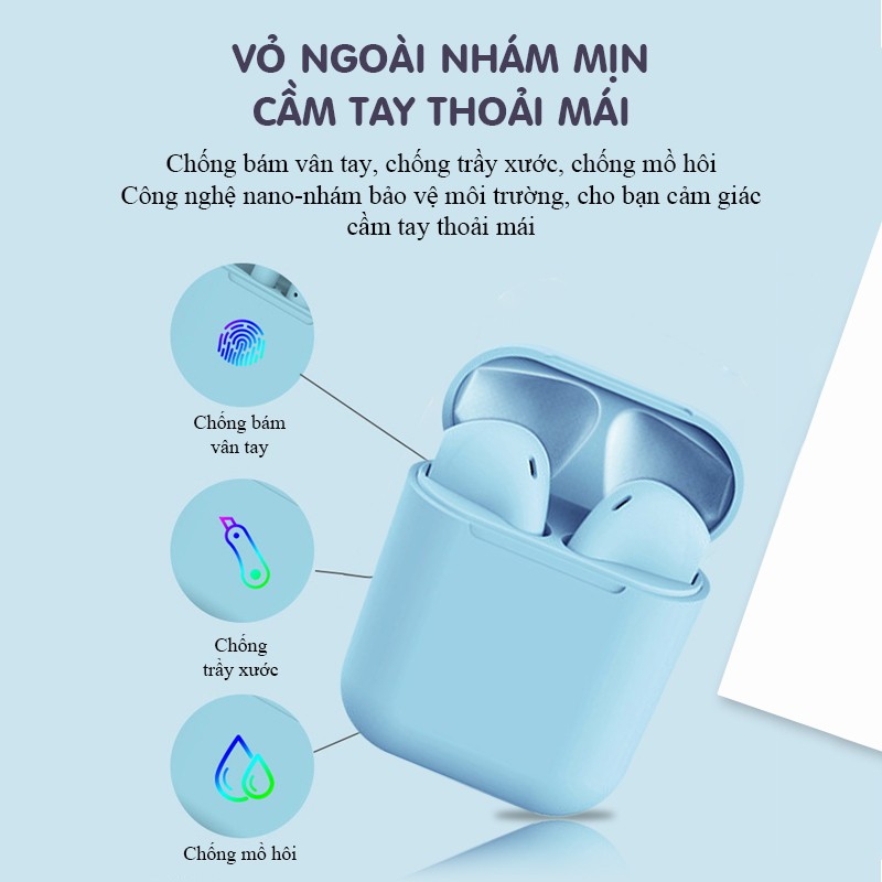 Tai nghe Bluetooth không dây Cát Thái inPods i12 phiên bản mới 2 tai nghe cao cấp nhỏ gọn sang trọng âm thanh chất lượng | BigBuy360 - bigbuy360.vn