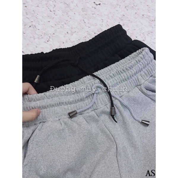 Quần JOGGER bo gấu Đen-Ghi