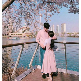 Áo đôi - Áo cặp váy sơ mi nam nữ du lịch, chụp ảnh cưới đẹp (giá 1 đôi) - thegioibaloshop