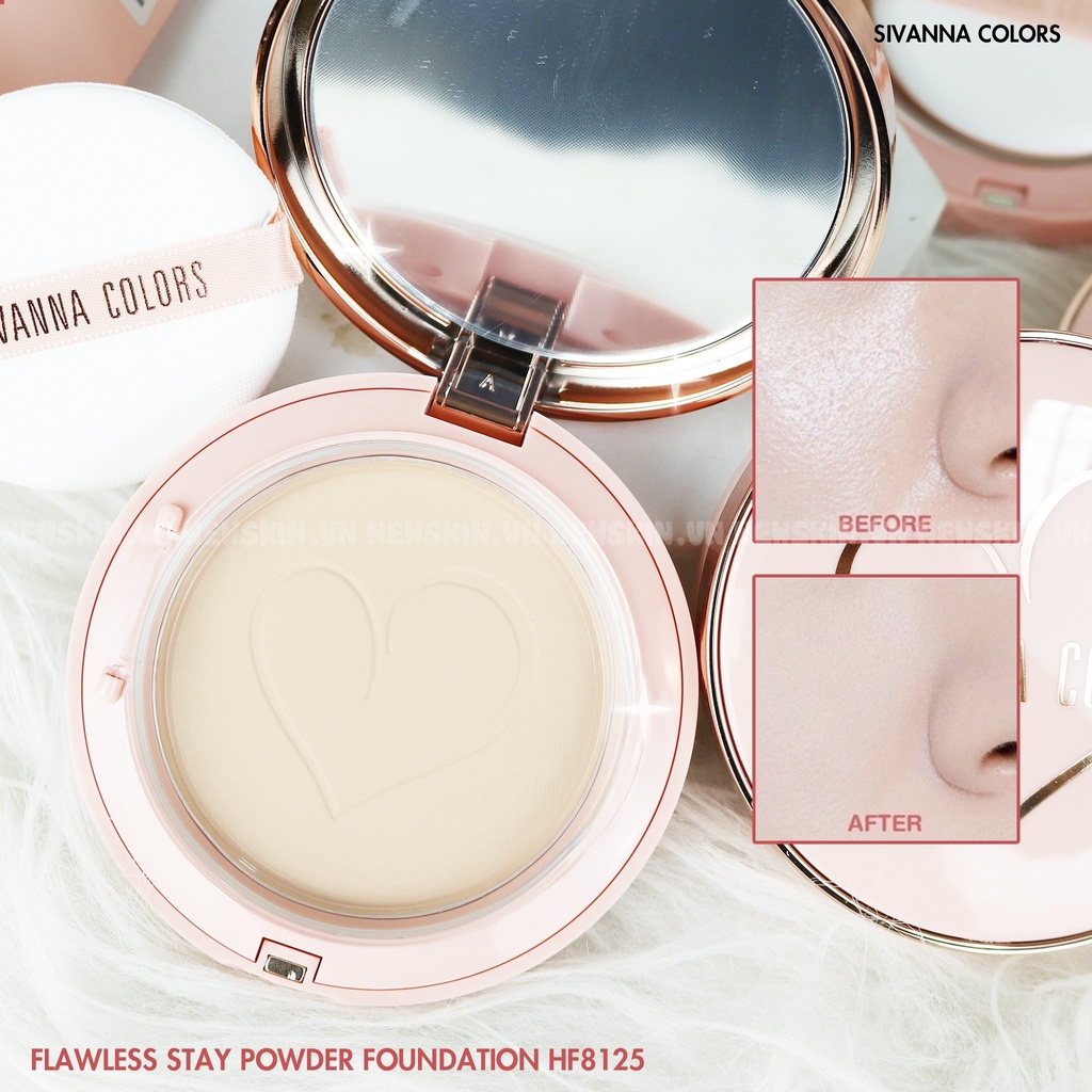 Phấn phủ siêu mịn kết hợp với kem nền Sivanna Flawless Stay Powder Foundation HF8125