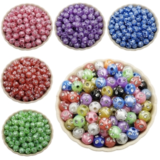 Set 100 Hạt Nhựa Nhiều Màu Sắc Nhiều Màu Sắc Dùng Làm Trang Sức Thủ Công