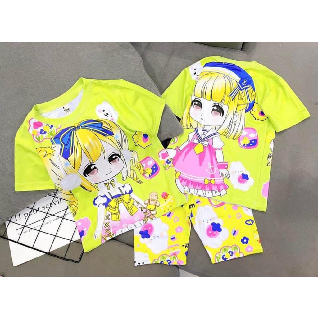 Bộ Đồ Bé Gái In Hình 3D.Bộ Lửng (8-40kg) chất liệu mềm mịn thoáng mát in hình 3D Dễ Thương HOT TREND #2022###