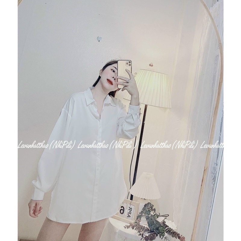 AN899- Sơ Mi Nữ Trắng Dáng Suông Tay Bồng
