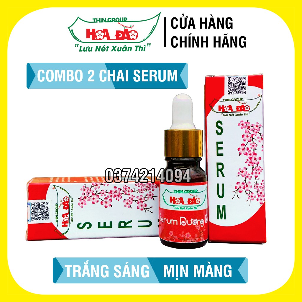 (Combo 2 chai) Serum Dưỡng Da Hoa Đào phục hồi da, dưỡng trắng da - Kim Thoa Store