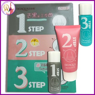 Set lột mụn mũi bioaqua remove black heads 3 step