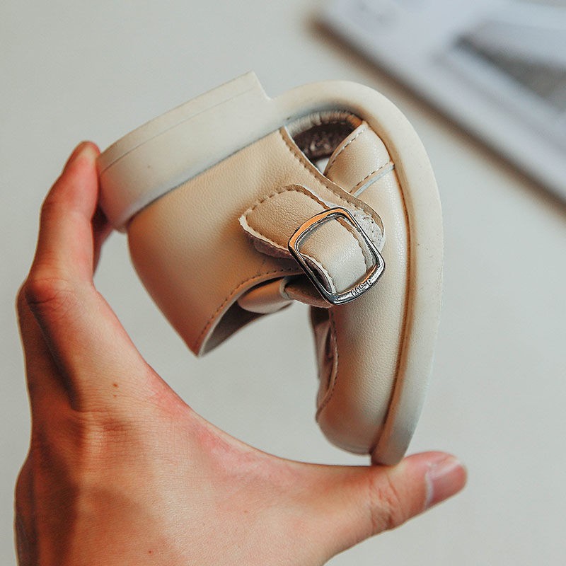 Giày Sandal Da Thật Hở Ngón Chống Trượt Mùa Hè 2021 Phong Cách Công Chúa Cho Bé Gái 5