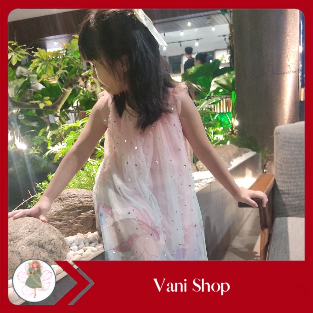 Đầm bé gái siêu đẹp kiểu xoè công chúa thêu hình Kỳ Lân cho bé từ 16kg đến 26kg
