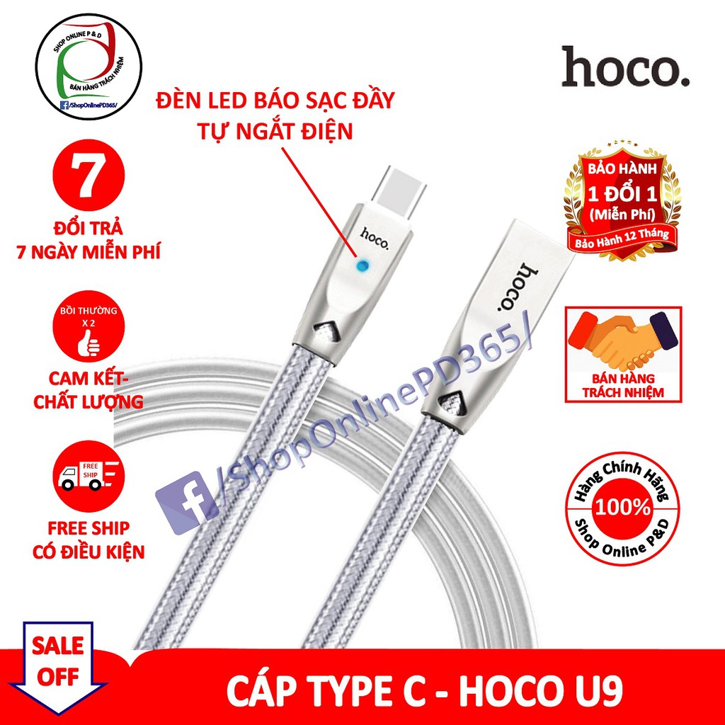 CÁP SẠC NHANH ĐÈN LED TYPE C - HOCO U9