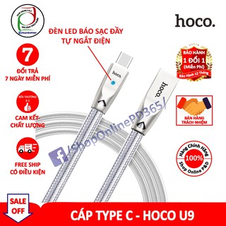 Cáp sạc nhanh đèn led type c - hoco u9