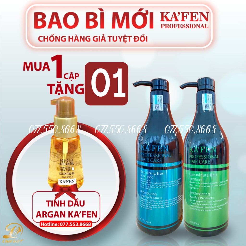 Cặp dầu cặp gội + xả KAFEN xanh CHÍNH HÃNG siêu mềm mượt (CÓ QUÀ TẶNG)