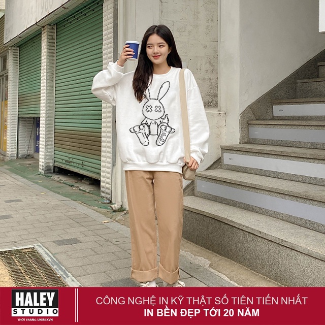 Áo Sweater  rabbit Nam Nữ unisex Chất nỉ bông đẹp thu đông phong cách Hàn Quốc cá tính mã HD267 Quà tặng ngẫu nhiên