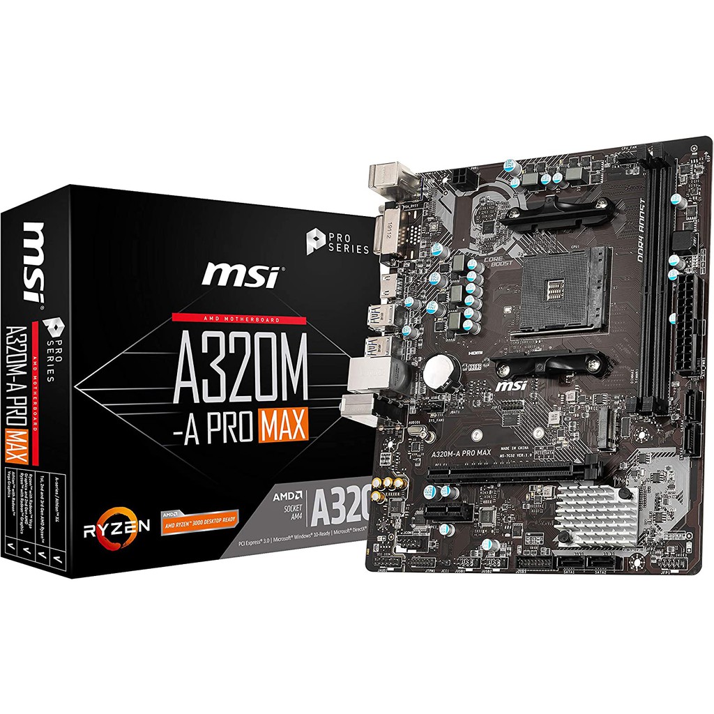 BO MẠCH CHỦ MSI A320M-A PRO MAX M2 SATA FULL BOX