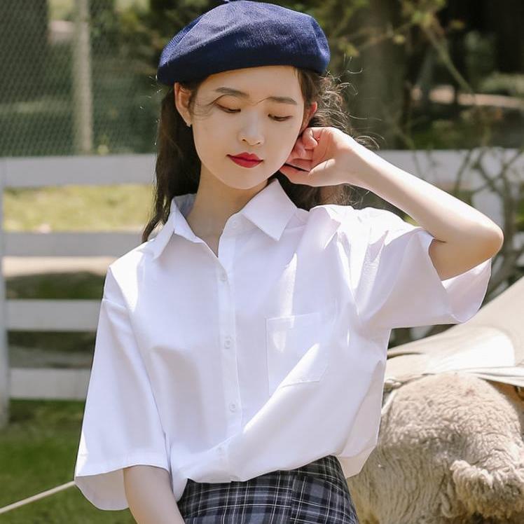 Áo Sơ Mi Ngắn Tay Phong Cách Hàn Quốc Năng Động Dành Cho Nữ