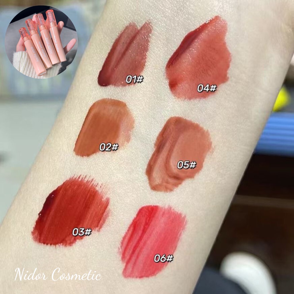 Son Bóng HELLO STYLE Màu Nude Nhạt Mềm Mượt Dưỡng Môi Chống Thấm Nước - Nội Địa Trung