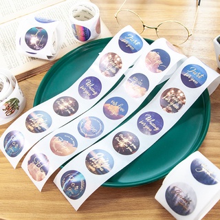 Cuộn sticker tròn 64 miếng dán đánh dấu quà tặng - Cuộn nhãn dán thông điệp tròn - M555