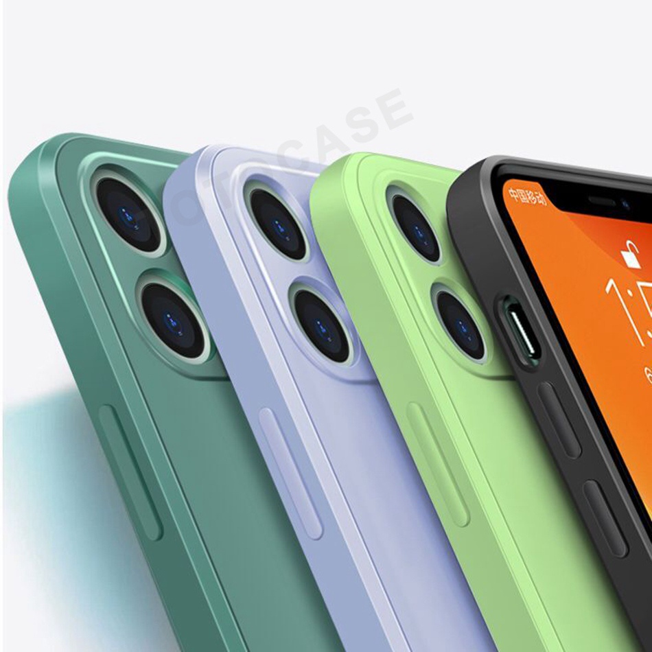 Ốp Điện Thoại Bằng Silicone Màu Trơn Cho iPhone 11 12 13 Pro X XS Max XR Case iPhone 7 8 Plus 7Plus 8Plus