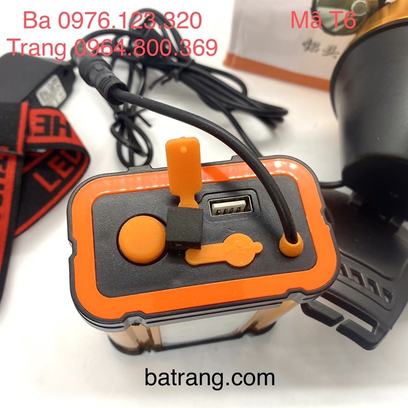 Mã T6 Đèn pin siêu sáng 300W pin khủng có cổng Usb đèn soi nấm mối