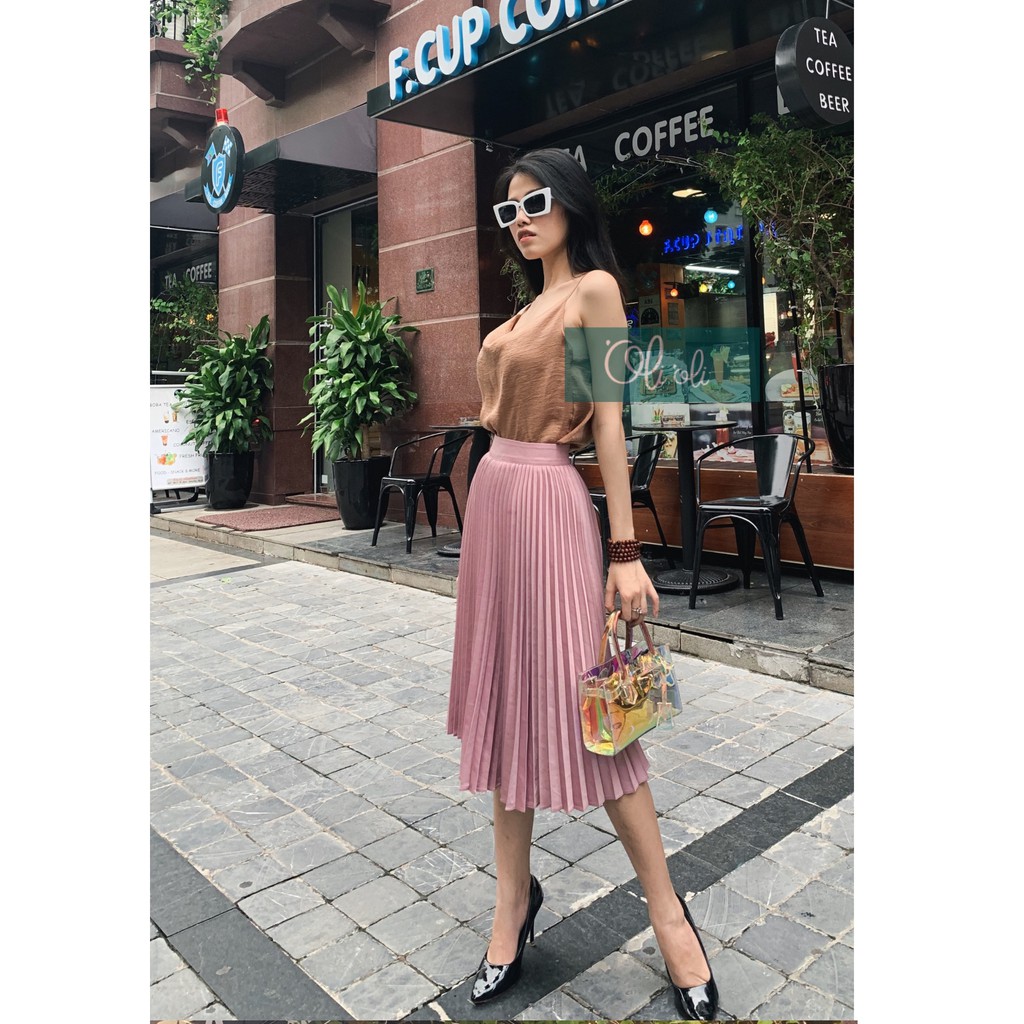 CHÂN VÁY XẾP LY màu hồng  Olioli Fashion | BigBuy360 - bigbuy360.vn