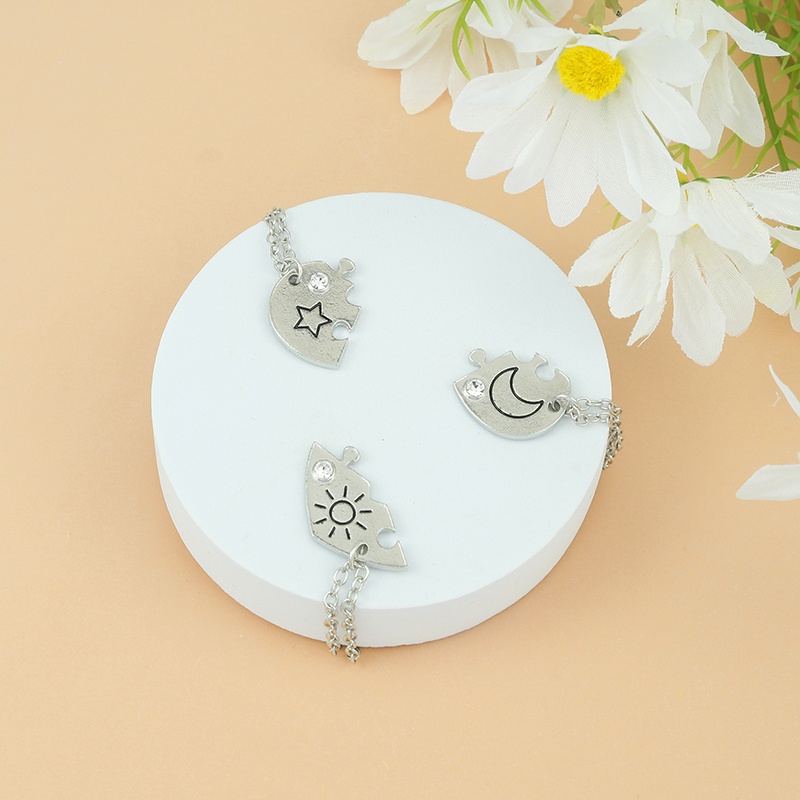 Set 3 Vòng cổ Tình Bạn Mặt Trăng / Mặt Trời / Ngôi Sao Thời Trang Cho Nam Và Nữ