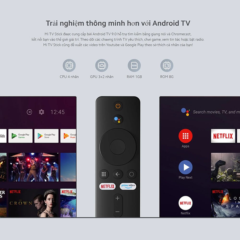 [Bản quốc tế] Android TV Box Xiaomi Mi TV Stick tìm kiếm bằng giọng nói, hỗ trợ tiếng việt - Bảo hành 6 tháng