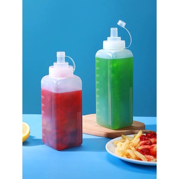 Chai Nhựa Đựng Nước Sốt, chai đựng gia vị chống bụi 1.000ml