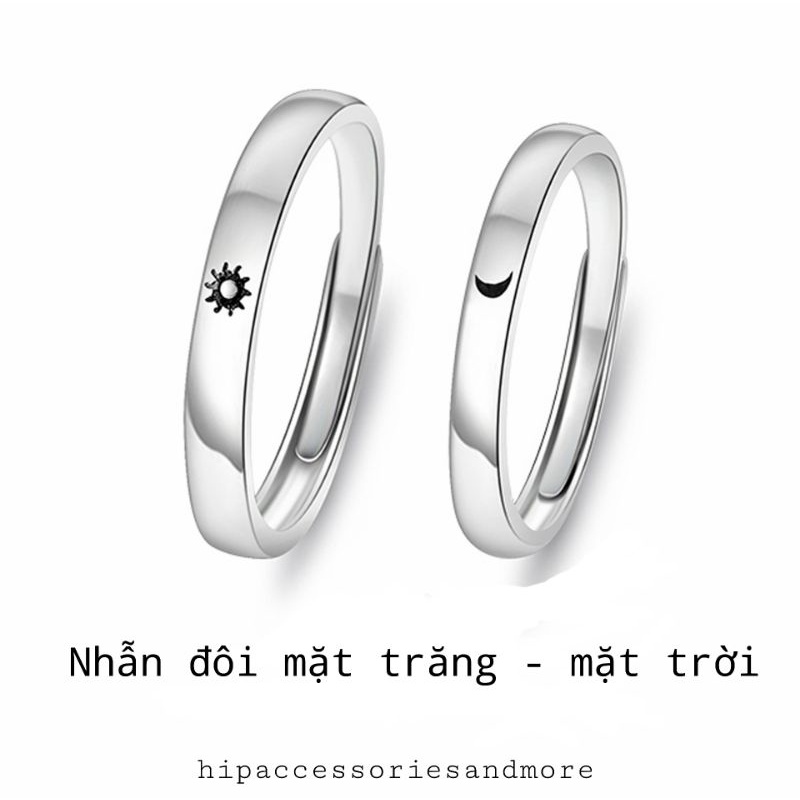 Nhẫn đôi nhẫn cặp mặt trăng - mặt trời