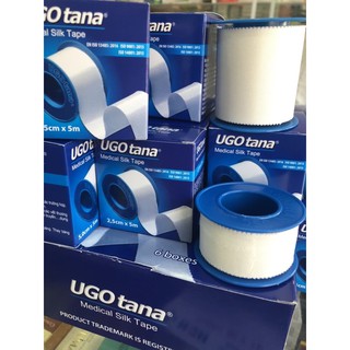 ❤Băng keo dính cuộn vải lụa y tế UGOTANA 2.5cm 5cm Băng keo cuộn vải lụa ugo tana ugotana silk tape 2.5cm x 5m ,5cm x 5m