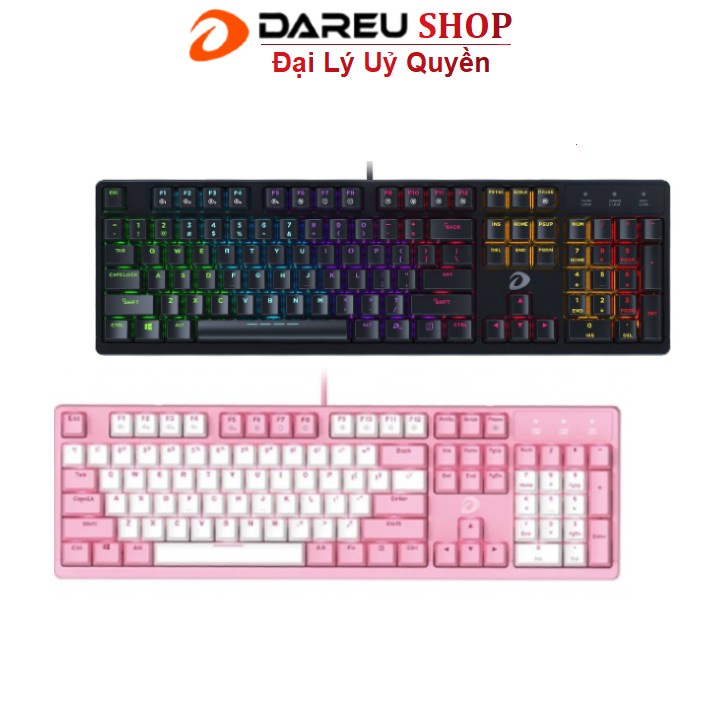 [Mã 273ELHA100K0 hoàn 7% đơn 500K] Bàn phím cơ Gaming Dareu EK1280s Đen Black / Hồng Pink (Blue ,Brown ,Red Switch )