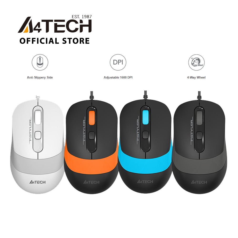 [Mã 267ELSALE hoàn 7% xu đơn 300K] Chuột Có Dây A4Tech FM10 1600 DPI