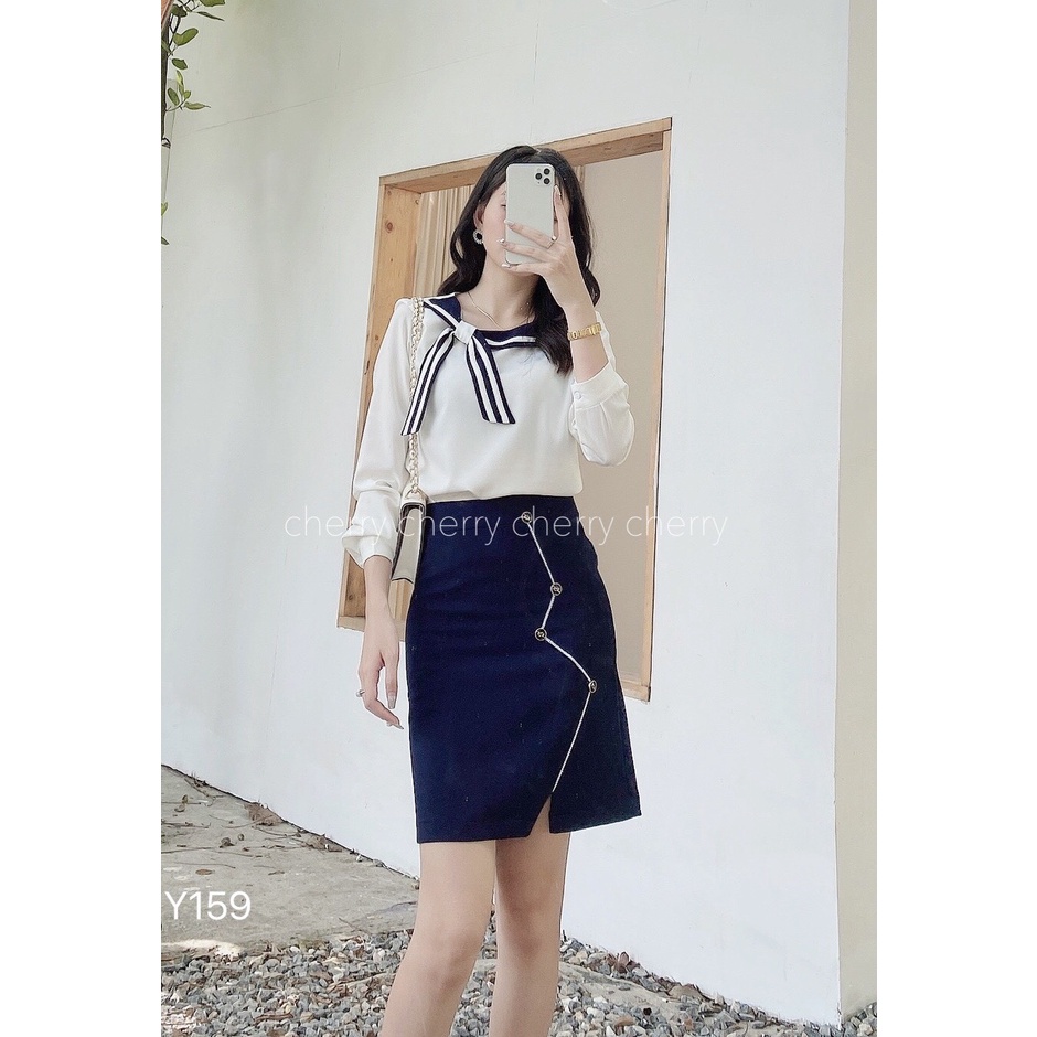 Set công sở phối cổ nơ Y159