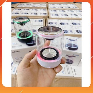 Loa Bluetooth Trong Suốt đèn Led C7 âm thành vòm 6D âm bass trầm led RGB 1000mAh - chính hãng
