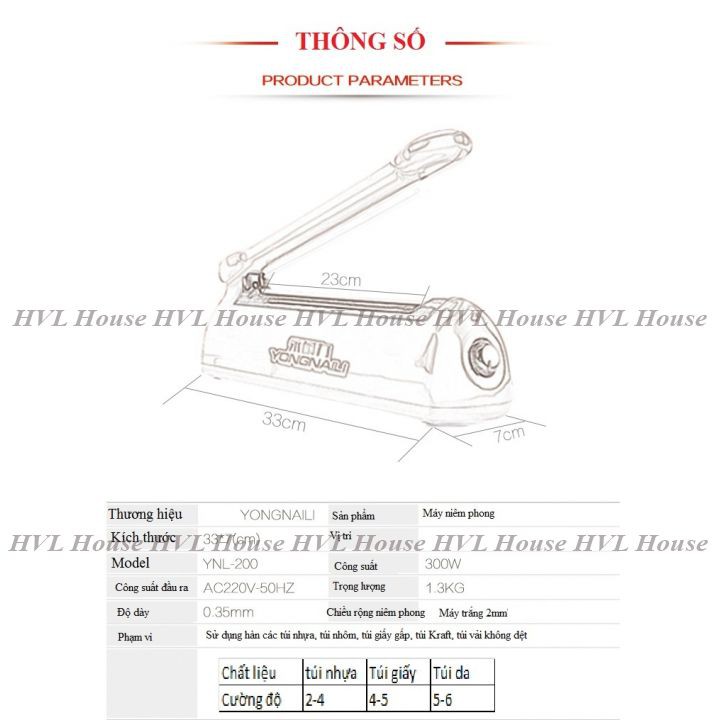 Máy hàn miệng túi, tặng 1 bộ dây hàn nhiệt, băng hàn, máy hàn nhiệt - LOKING