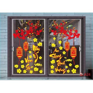 Decal dán tết kích thước 50 x 35 cm chúc mừng năm mới/vạn sự như ý