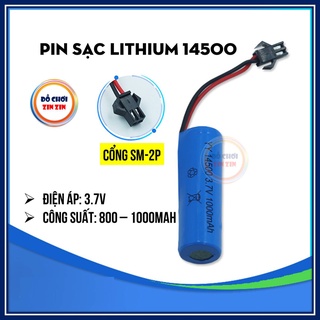 Pin lithium 14500 3.7v sm-2p sạc nhiều lần - đồ chơi zin zin